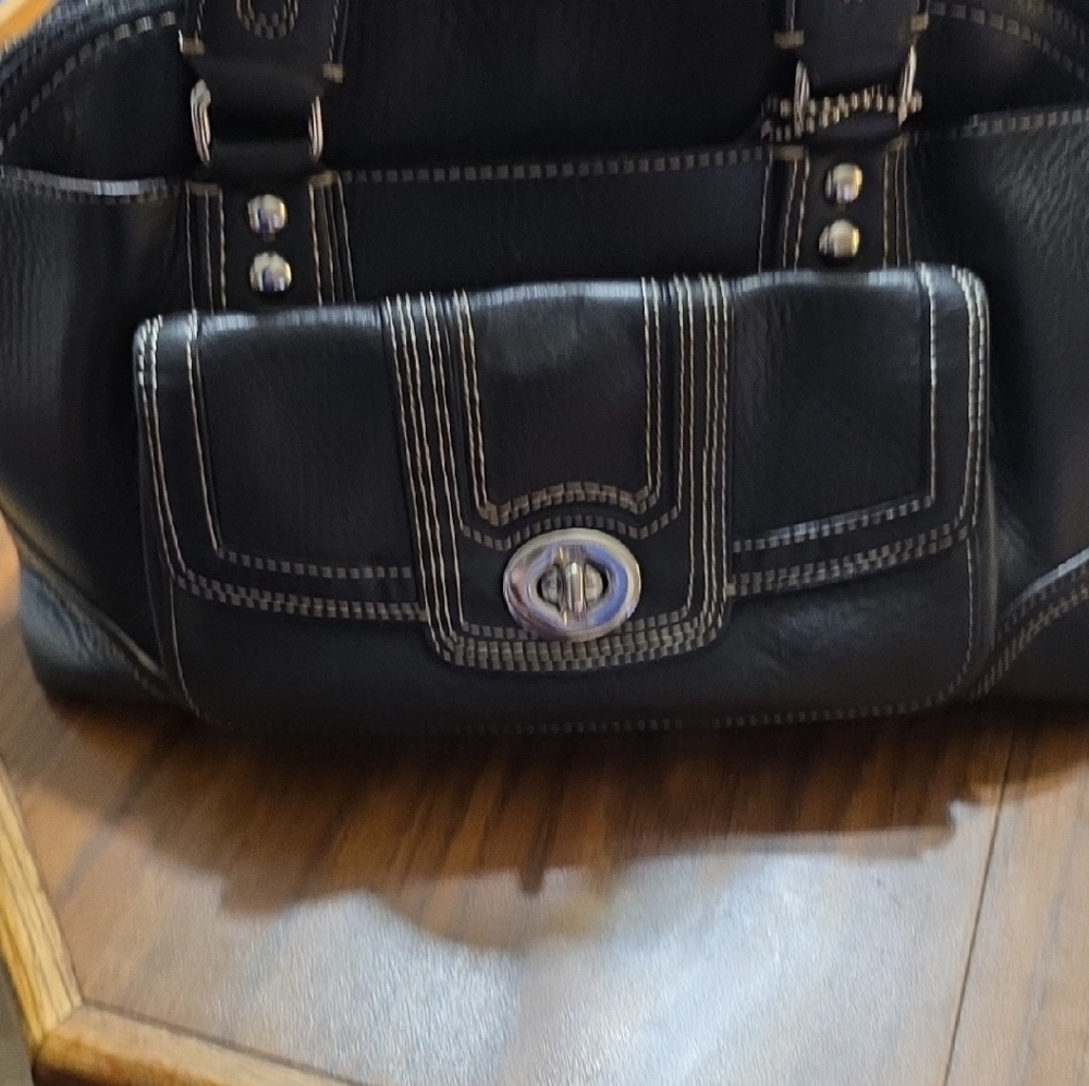 Coach Black Leather Shoulder Bag